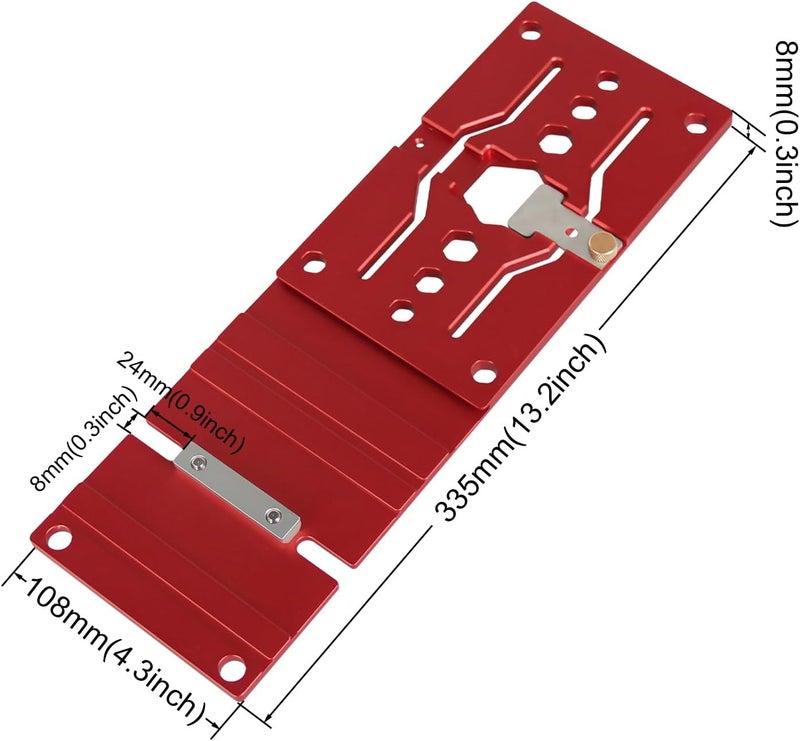 Toolcool Store 340mm Track Saw Square Circular Saw Guide Rail Square Compatible with DeWalt Guide Rail (Red) - Image 3